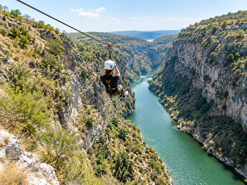 Zipline in the Čikola Canyon